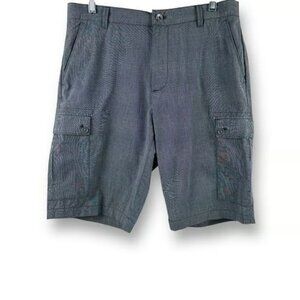 Calvin Klein Men's 32 Casual Cargo Pocket Shorts Gray 100% Cotton Coastal Beachy